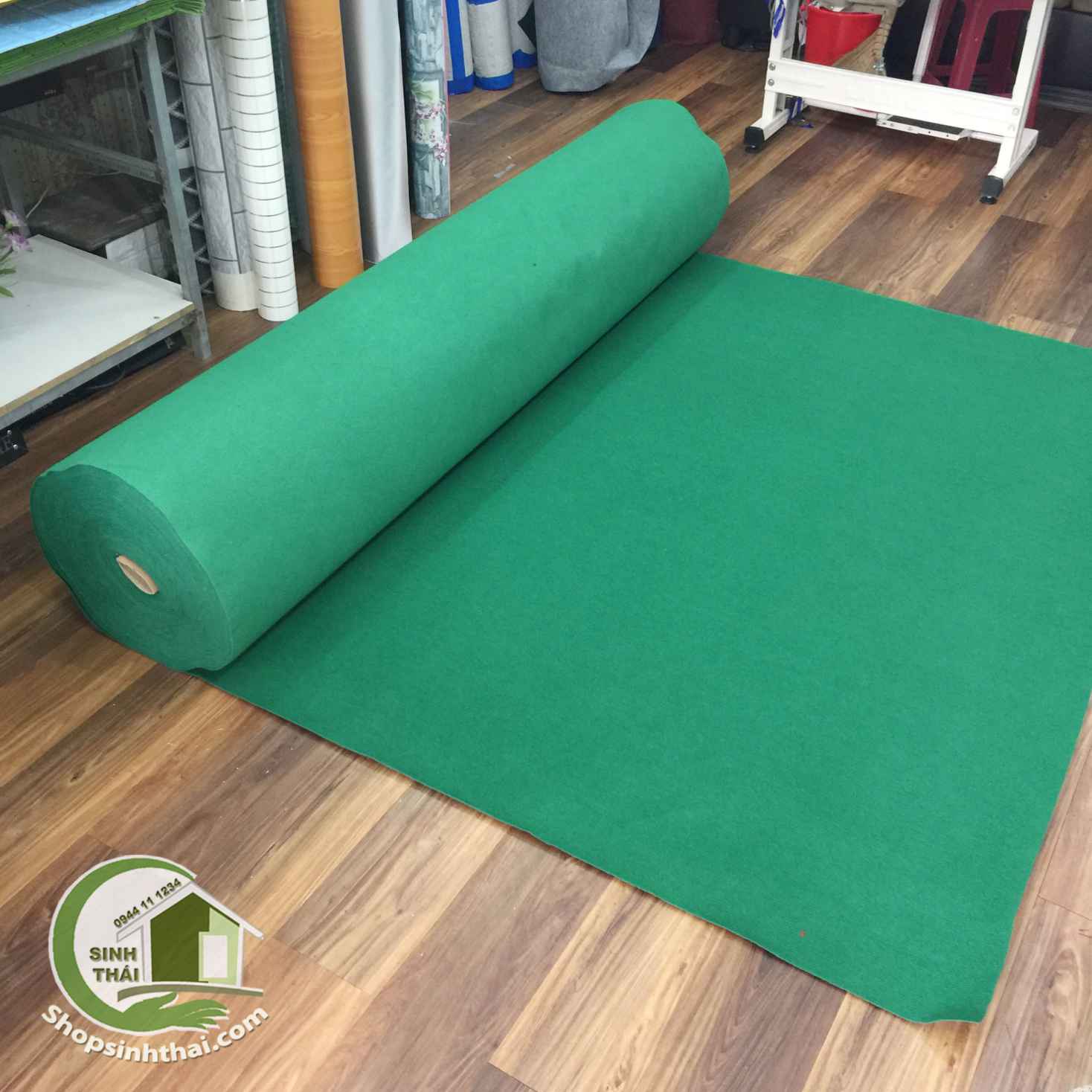 [HCM]Thảm Nỉ Trải Sàn Màu Xanh Lá Cây - 1m²