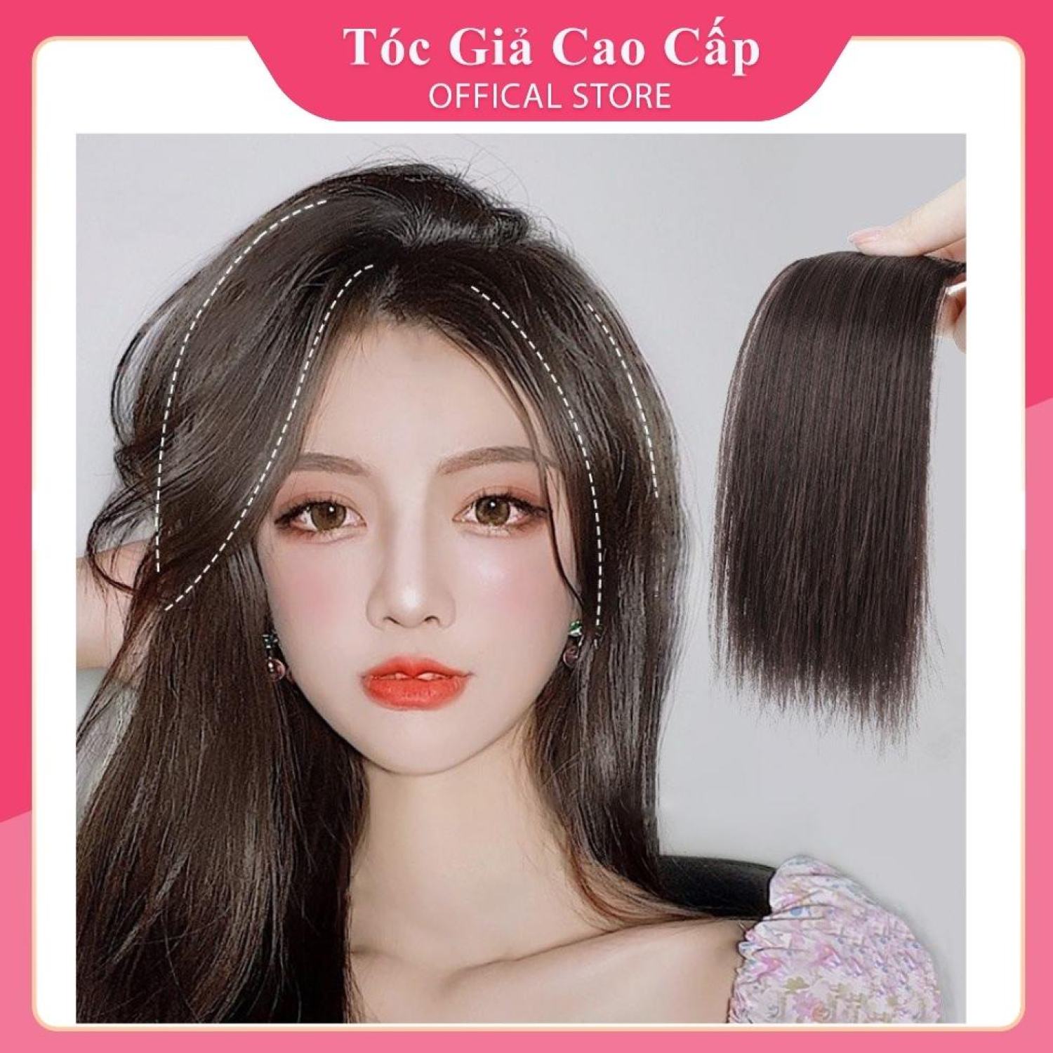 [Mã FAMARAL1 giảm 10K đơn 50K]Tóc giả kẹp phồng chân tóc nữ phong cách hàn quốc 20cm.