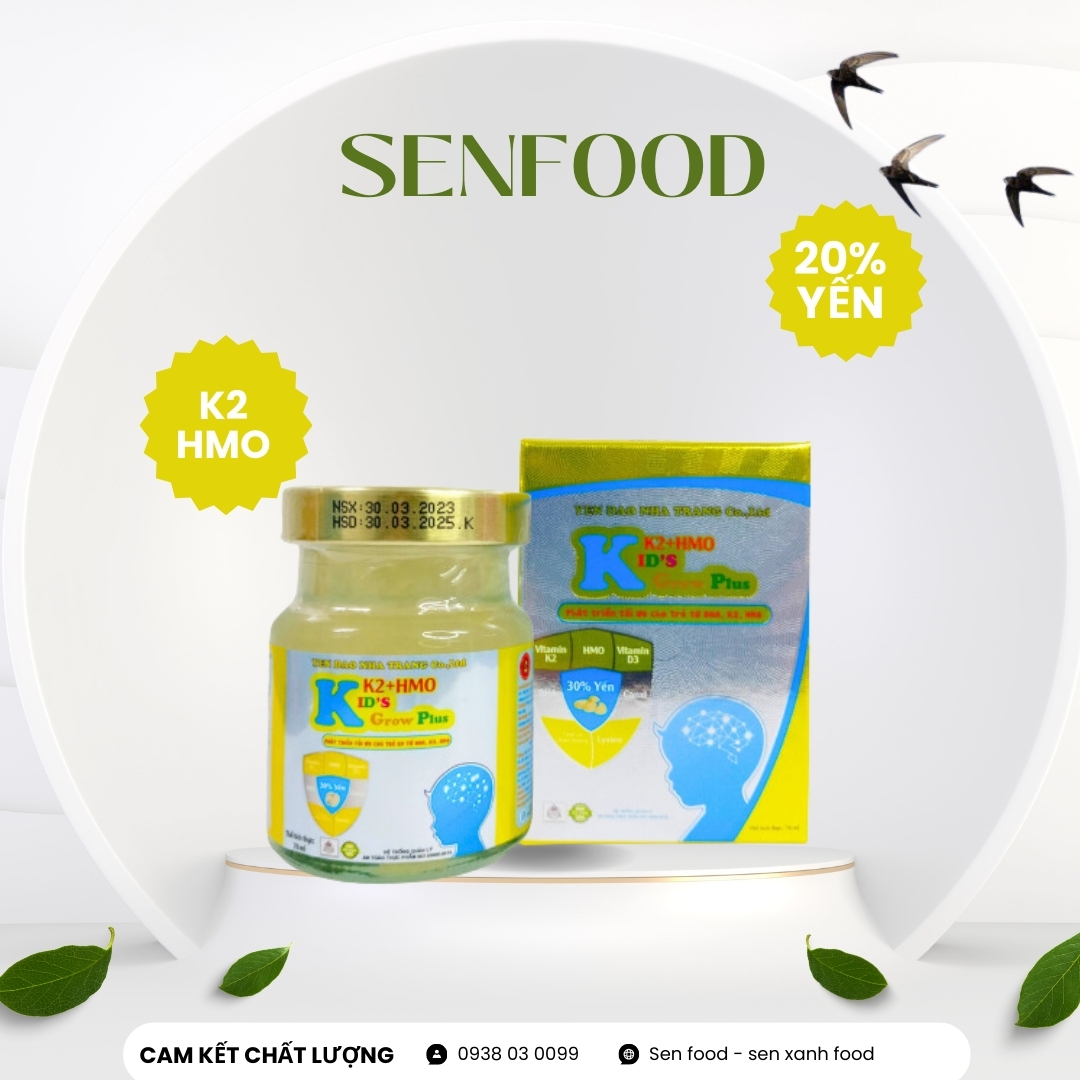 Yến sào bổ sung K2 HMO cho bé 30% yến Kids Grow Plus 70ml