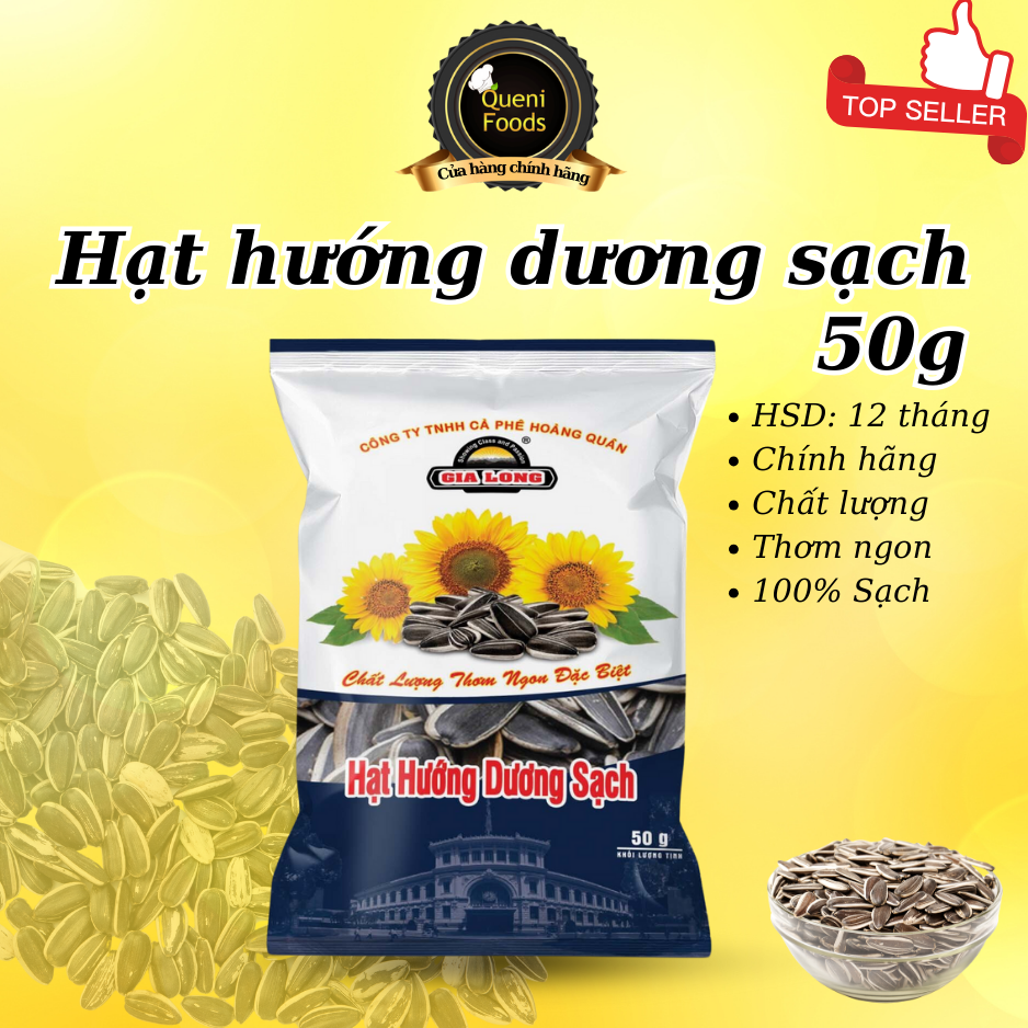 Hạt Dưa Sạch Gia Long vị mộc rang củi thơm giòn béo (40g)