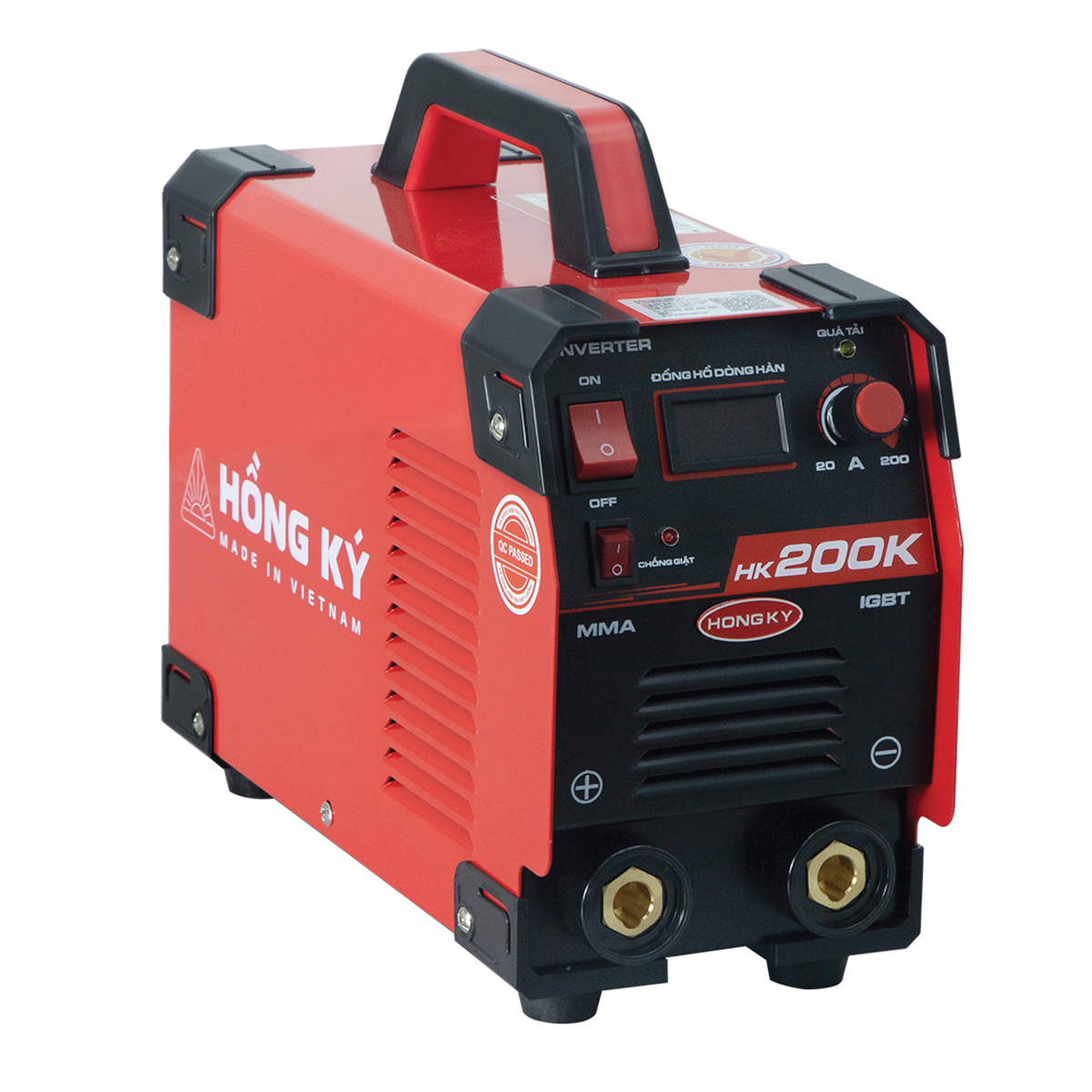 máy hàn điện tử Hồng Ký HK 200K, Công nghệ chống giật cao cấp VRD, hàn kéo que 3.2(mm)