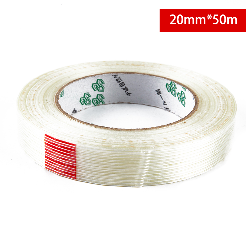 Bohuangzhiu Băng dính sợi thủy tinh chắc chắn 50m băng dính sọc không đánh dấu chịu nhiệt độ cao