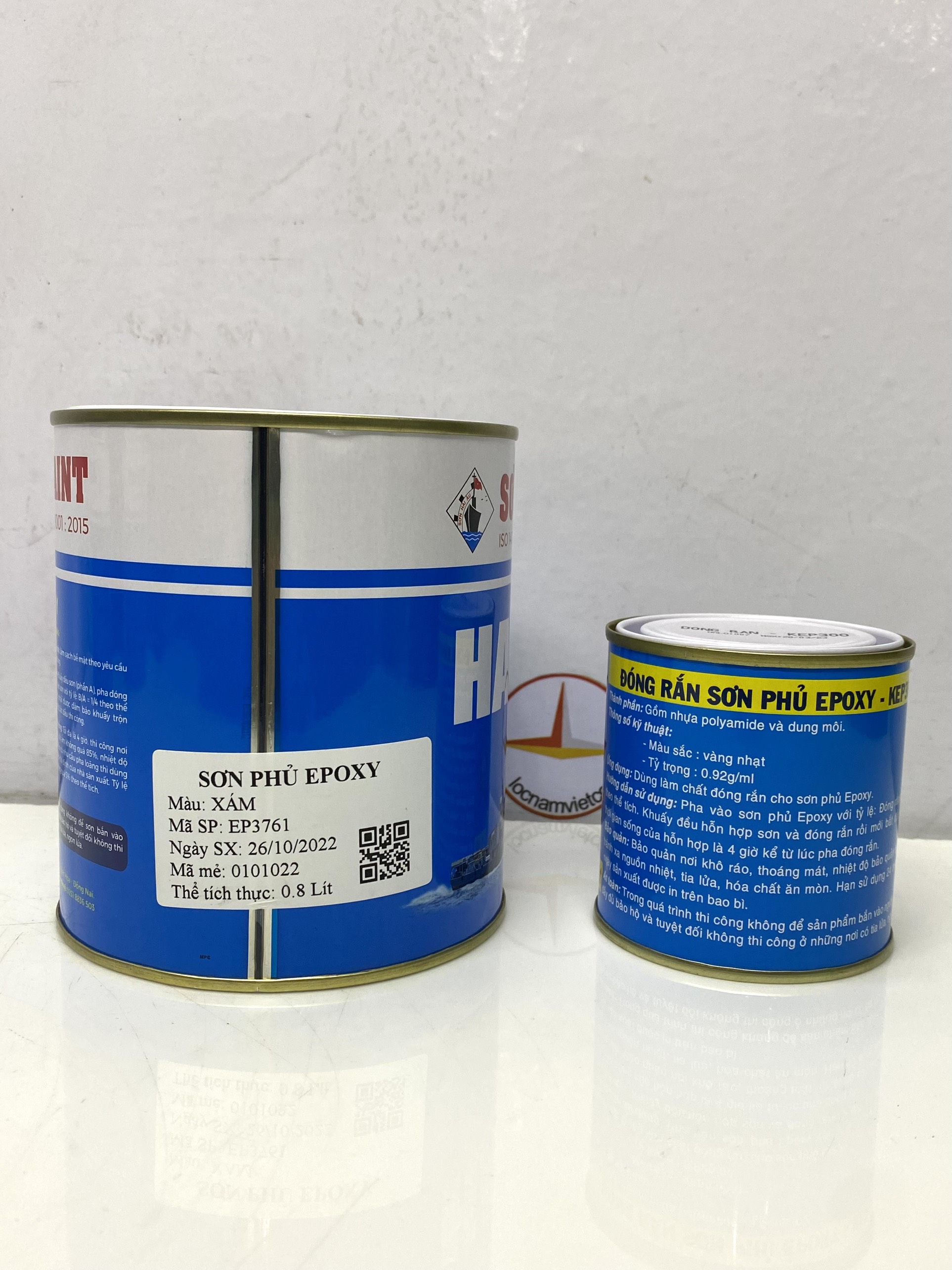 Sơn epoxy Hải Âu màu xám EP 761 1L/Bộ