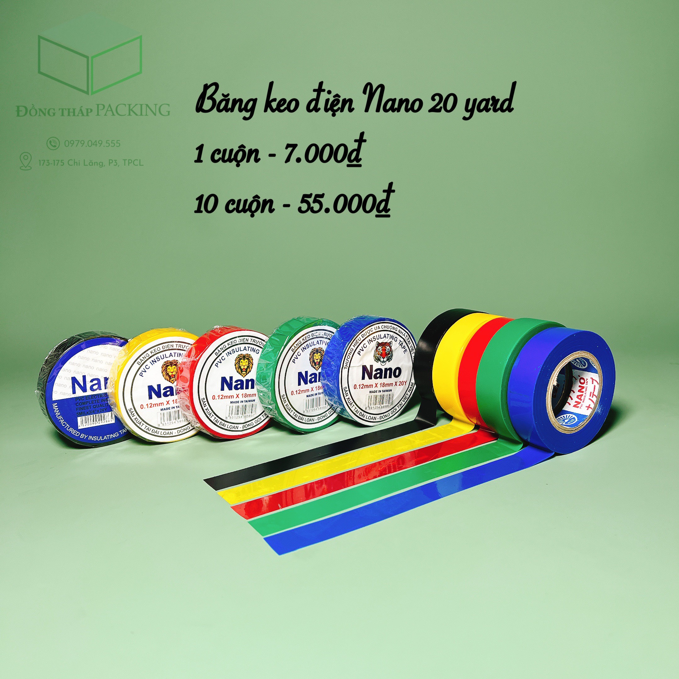 10 CUỘN BĂNG KEO ĐIỆN NANO 20 YARD