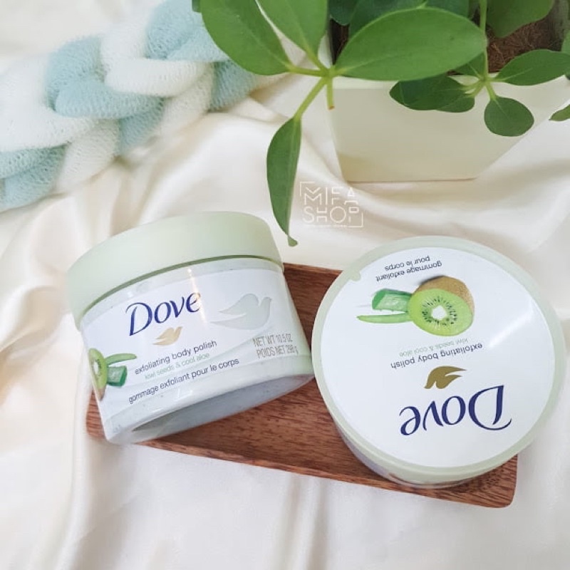 TẨY TẾ BÀO CHẾT DOVE EXFOLIATING BODY POLISH 298G Trắng Sáng Mịn Da , Se Khít Chân Lông