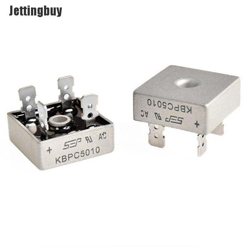 Jettingbuy 50a 1000v metal case single phases diode bridge rectifier kbpc5010