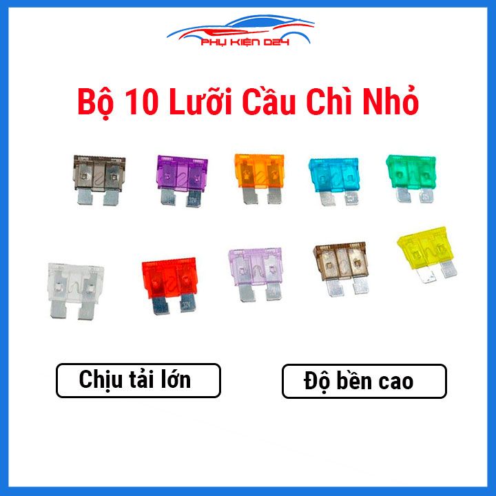 10 lưỡi cầu chì nhỏ, hạt cầu chì 2A 3A 5A 7,5A 10A 15A 20A 25A 30A 35A 40A chịu được tải lớn