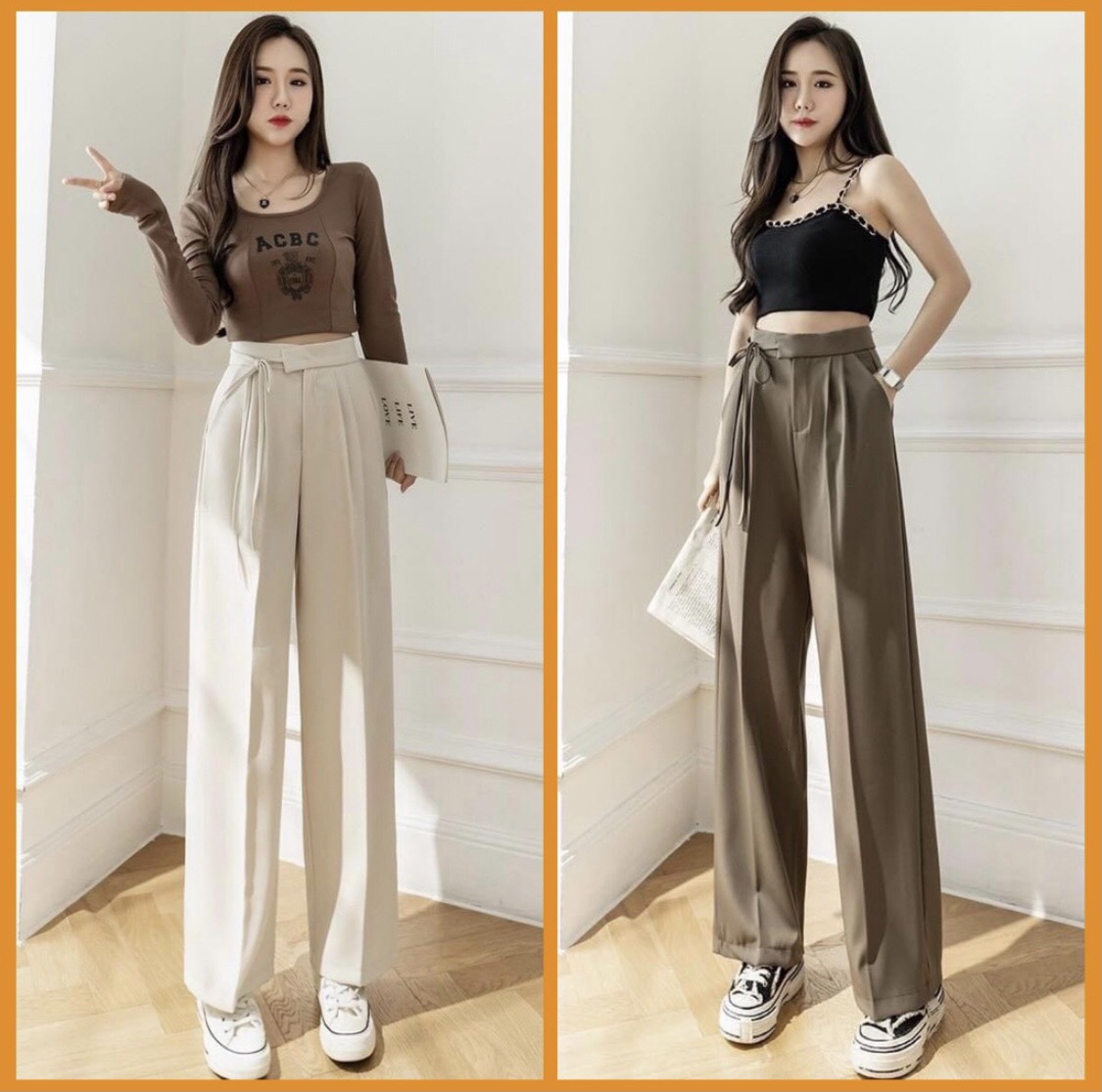 Quần Ông Suông Cạp Cao Thắt Nơ Sườn KT_026