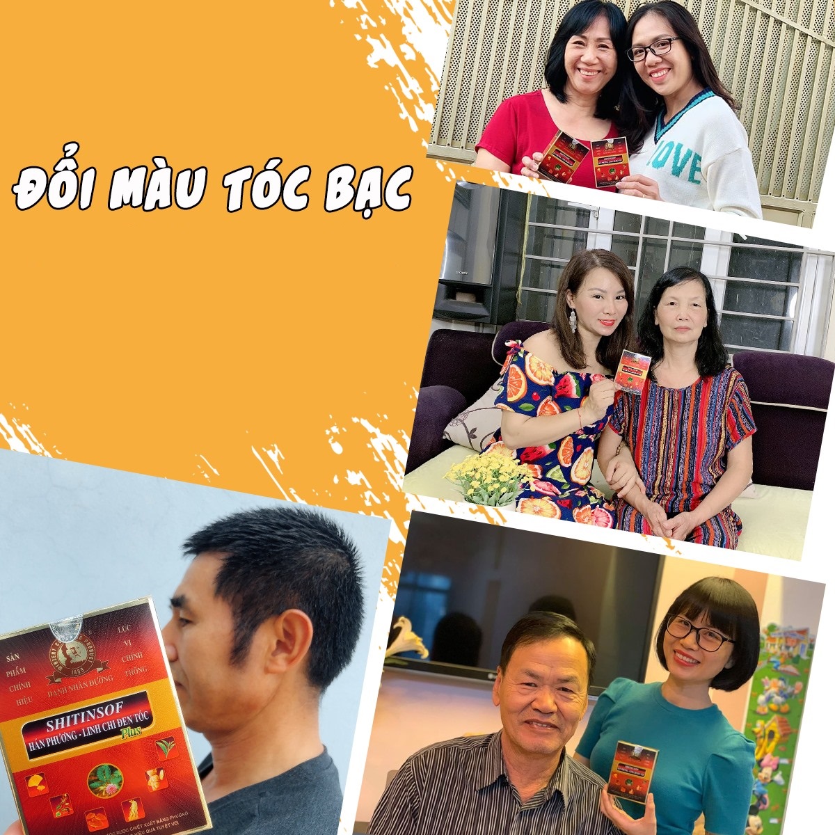 ✅[ CHÍNH HÃNG ]DẦU GỘI ĐEN TÓC SHITINSOF HÁN PHƯƠNG LINH CHI (Hộp 3 gói)