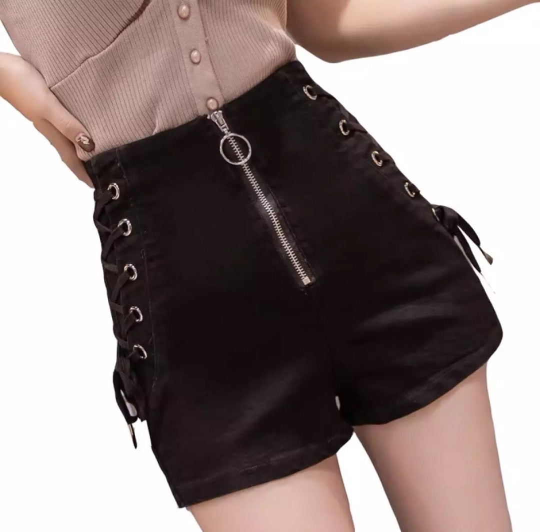 Quần short kaki lưng cao body đan dây hông 2 bên- quần đùi nữ-quần short nữ ngắn -quần kaki nữ ôm