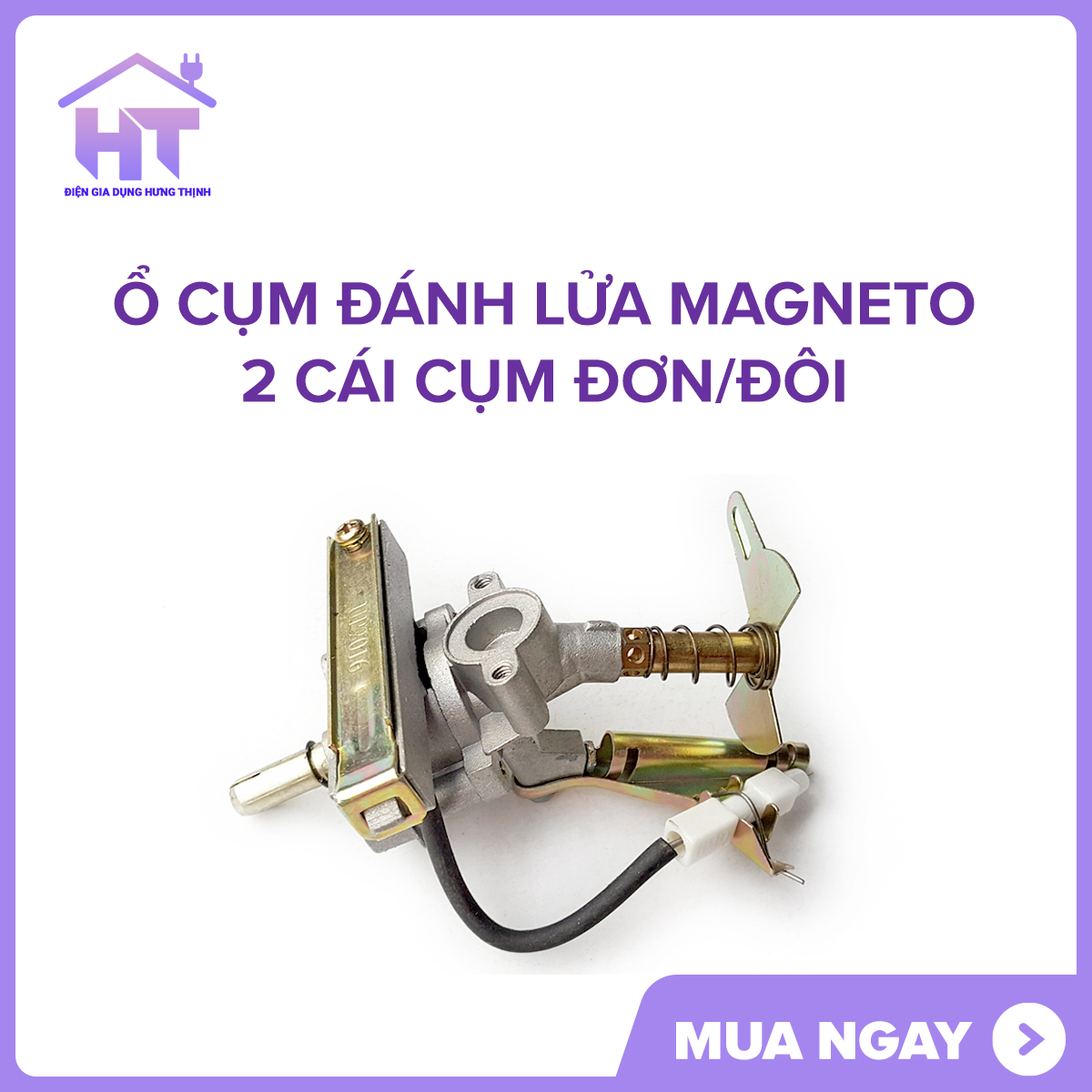 Đánh lửa bếp gas Magneto ,IC đánh mồi lửa bếp gas đơn, đôi +Kèm ốc, Ron- Hàng Chính Hãng