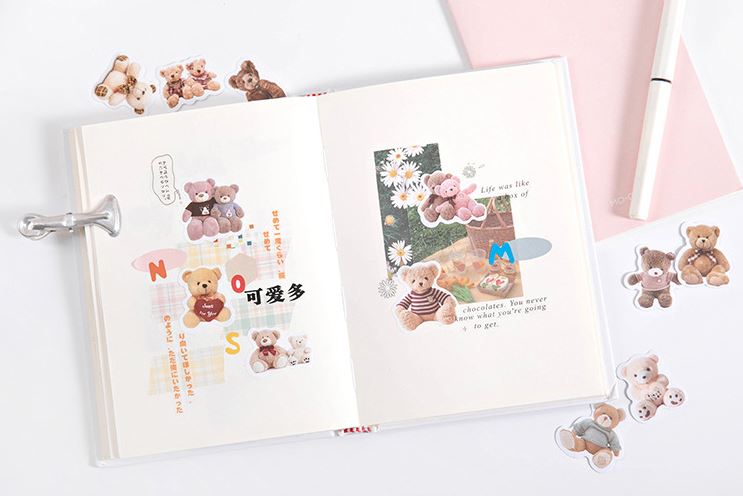 Bộ 46 Sticker Gấu bông đáng yêu E102