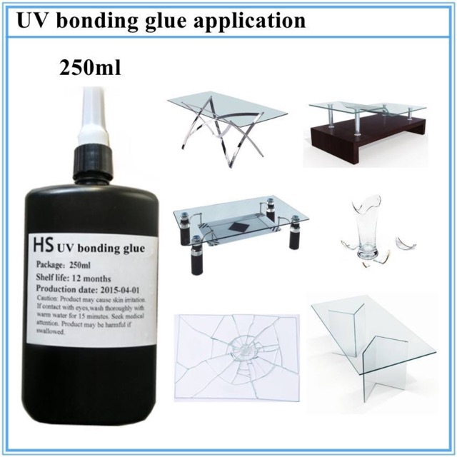 Keo uv dán kính - thuỷ tinh- phale - mica trong suốt 250ml