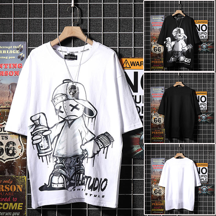 [ Voucher Giảm 50% ] Áo Thun Nhật Bản In Họa Tiết GRAFFITI Cách Điệu Phong Cách Trẻ Trung Cá Tính Năng Động Thời Trang Shiny Sunday MEN TOP 200
