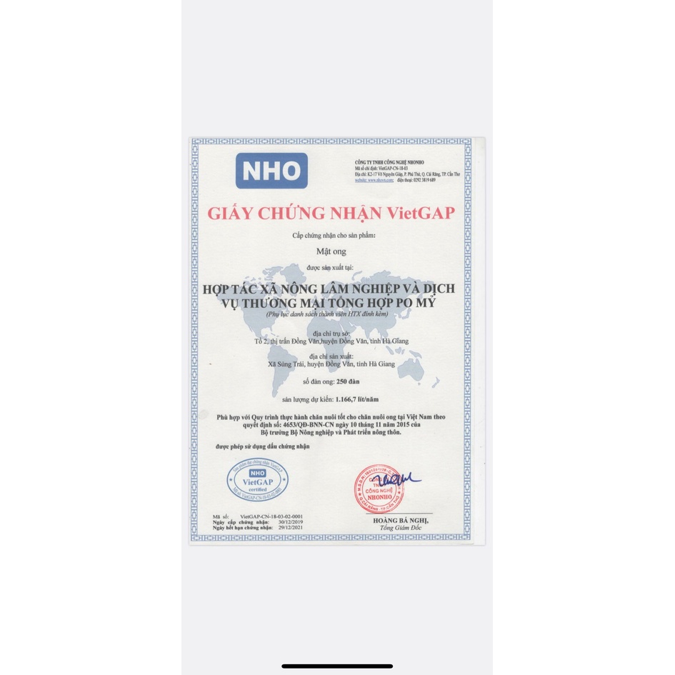 [VietGAP] Mật ong bạc hà Hà Giang, looại 1, 1000ml