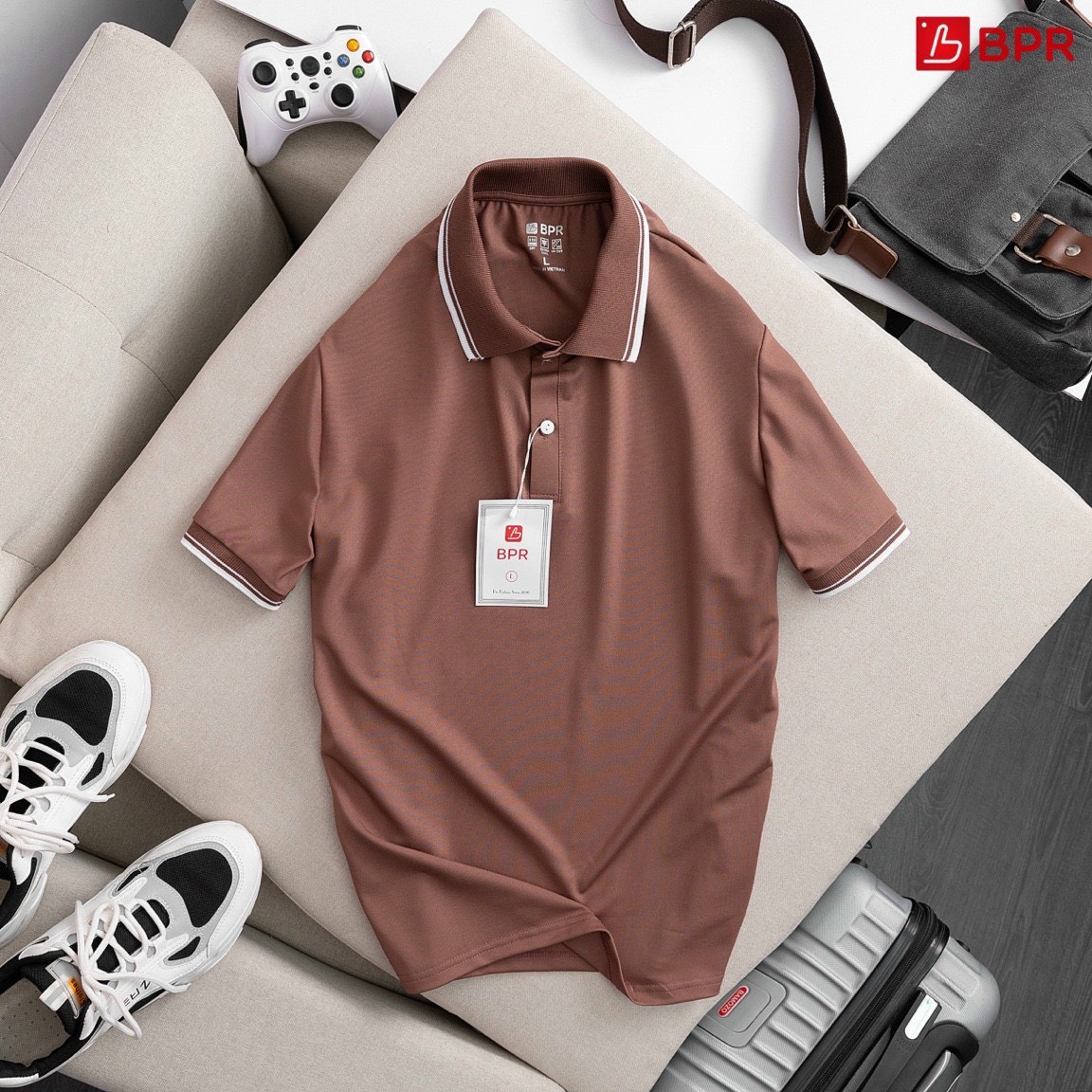 Áo polo nam cổ bẻ chất VẢI CÁ SẤU CAO CẤP