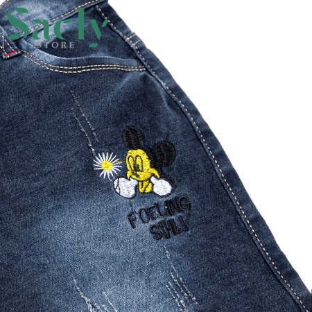 Váy jean bé gái từ 23kg -35kg (họa tiết chuột mickey  váy jean dành cho bé từ 2 tuổi - 14 tuổi)