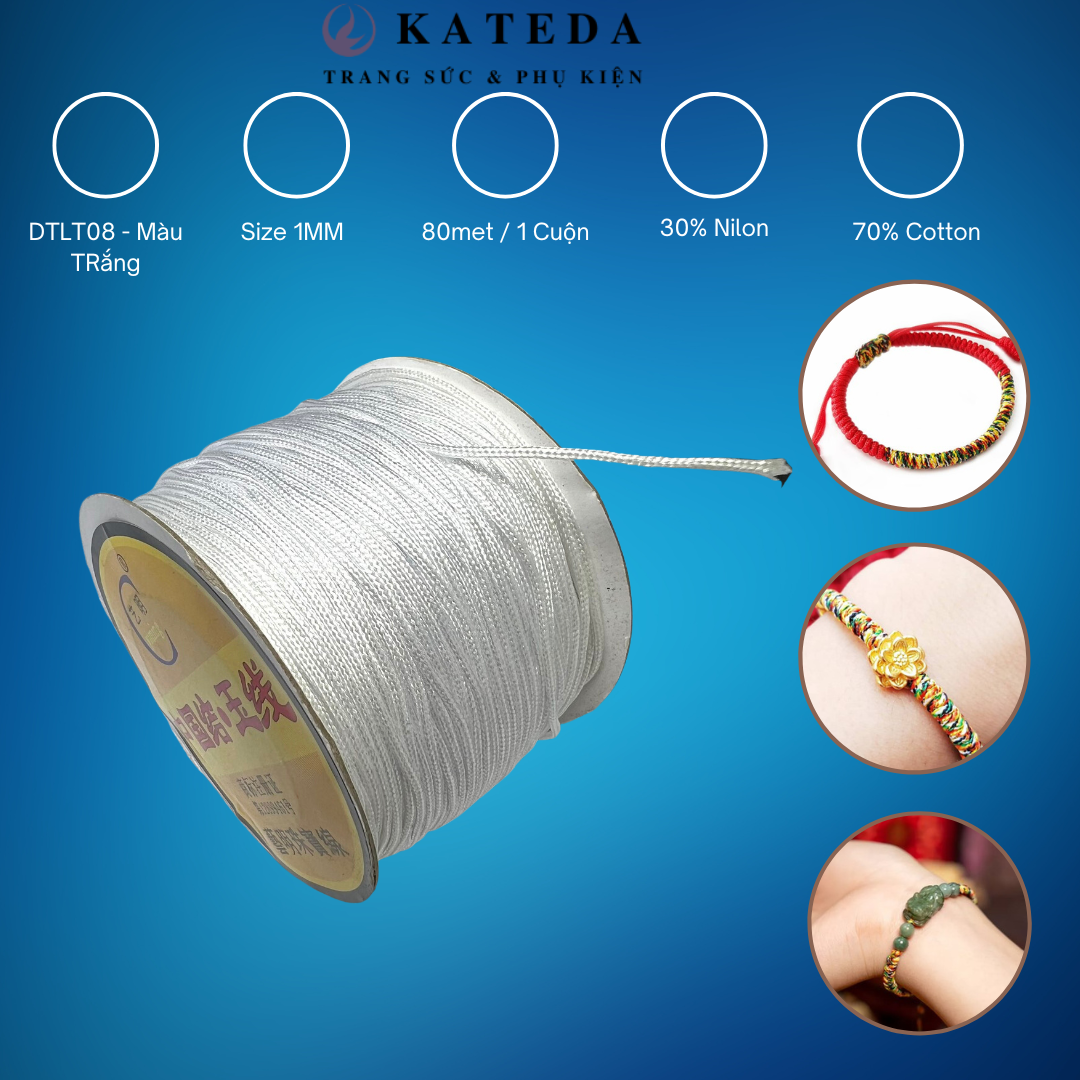 [HCM]Dây nilon thắt vòng loại tốt cuộn 1mm và 0.8mm (Qúy khách vui lòng xem kĩ mô tả để chọn màu và size)