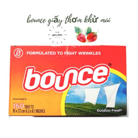 Giấy thơm quần áo Bounce Mỹ 160 tờ (MẪU MỚI)