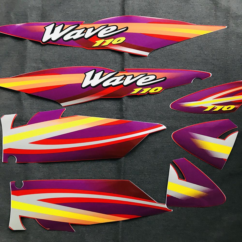 Trọn bộ tem trang trí xe Wave thái 110, Wave xương cá hàng chuẩn 3 lớp siêu bền như tem zin