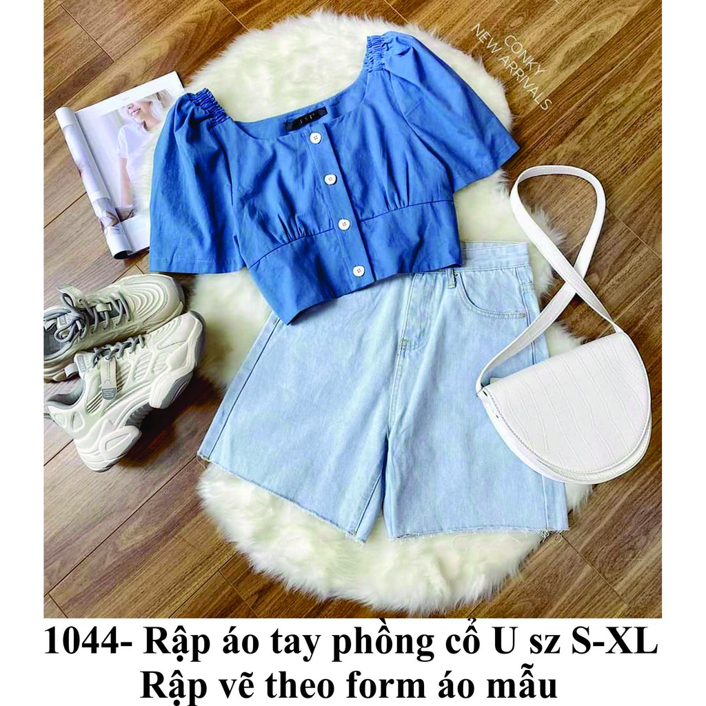 Rập giấy áo tay phồng cổ u mã 1044