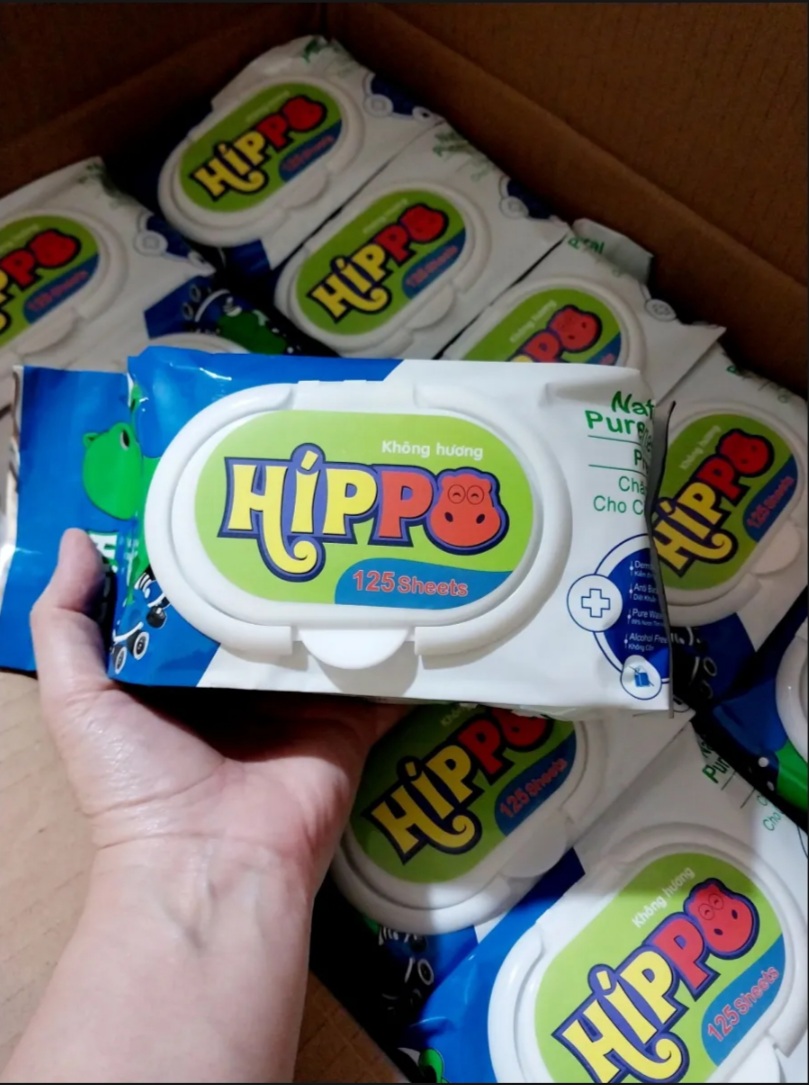 Combo 3 gói Khăn ướt Hippo không mùi 125 tờ