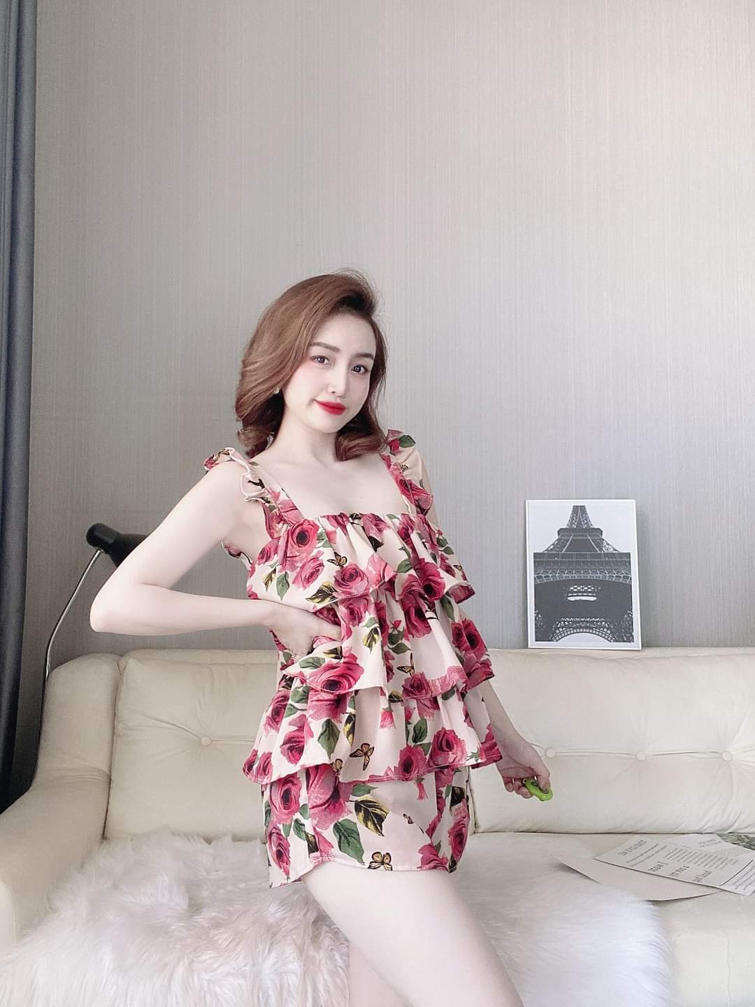 Bộ đồ ngủ đùi lụa mango