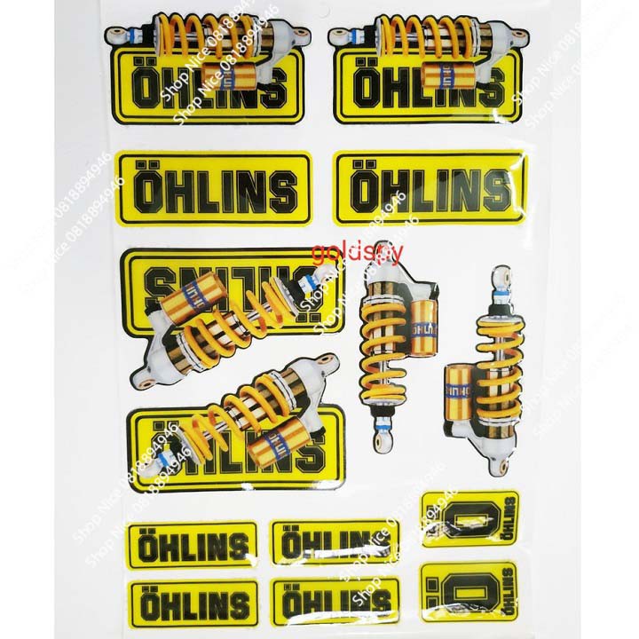 Tem Decal Trang Trí Xe Máy OHLINS giá 1 bộ