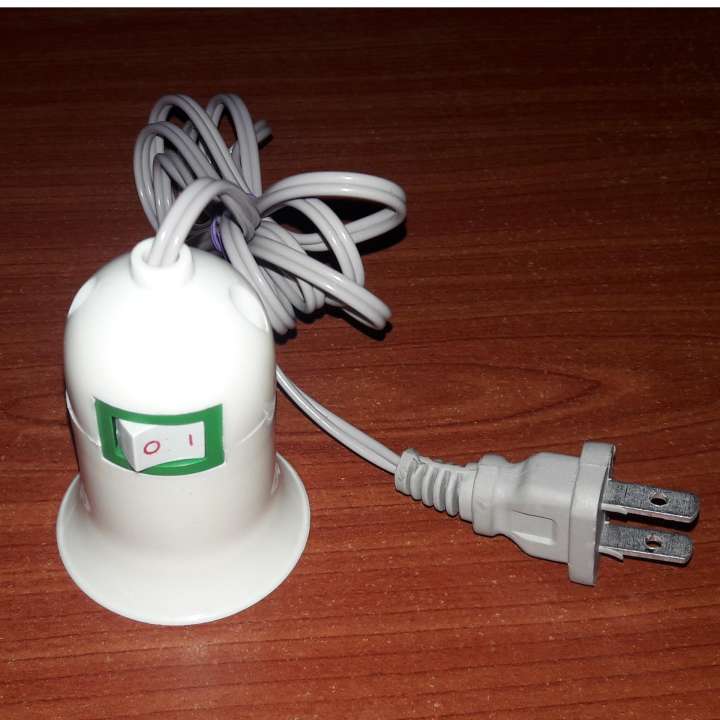Chui đèn E27 liền dây 1.5m có công tắc và phích cắm, đuôi đèn nối dài vặn xoáy, đui đèn xoay chuôi bóng đèn E27 kèm dây