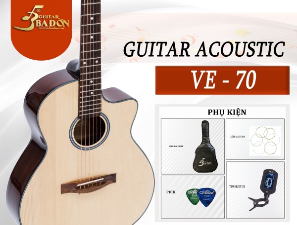 Đàn Guitar thương hiệu Ba Đờn Acoustic VE-70