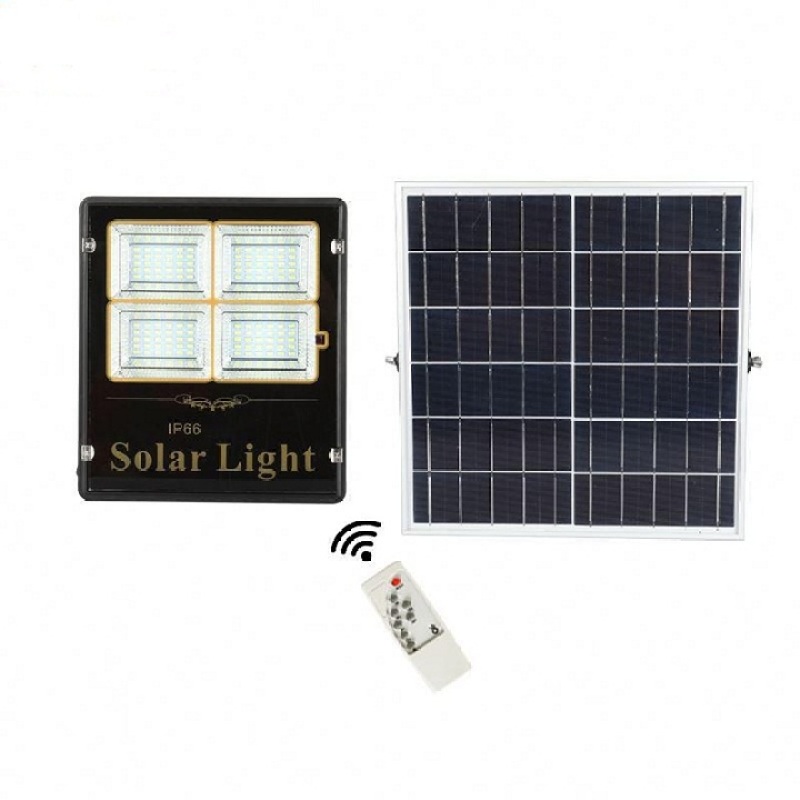 Đèn năng lượng mặt trời 100W chống nước kèm pin điều khiển từ xa