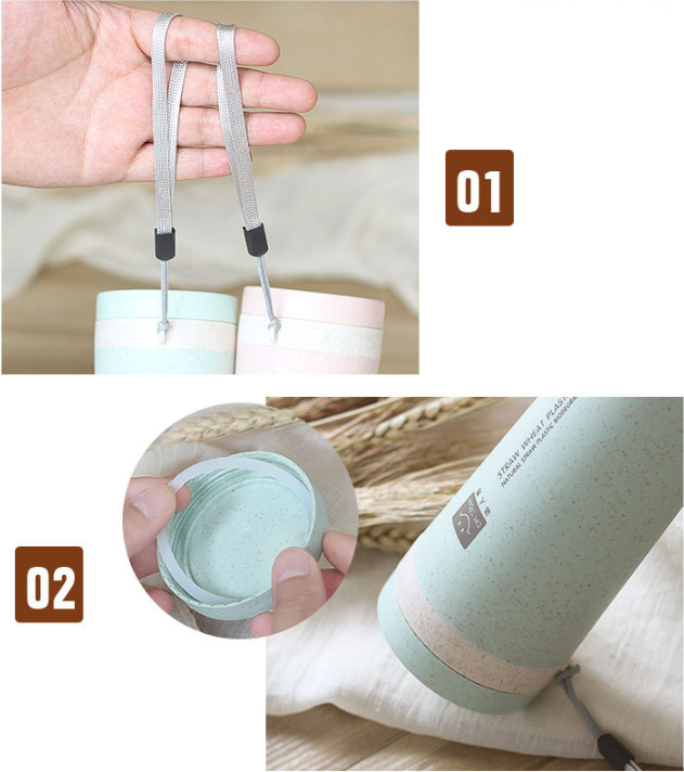 BÌNH NƯỚC LÚA MẠCH STRAW WHEAT (Dr srow) - 300ml [  Cốc nước #bình nước học sinh #bình nước Kute ]