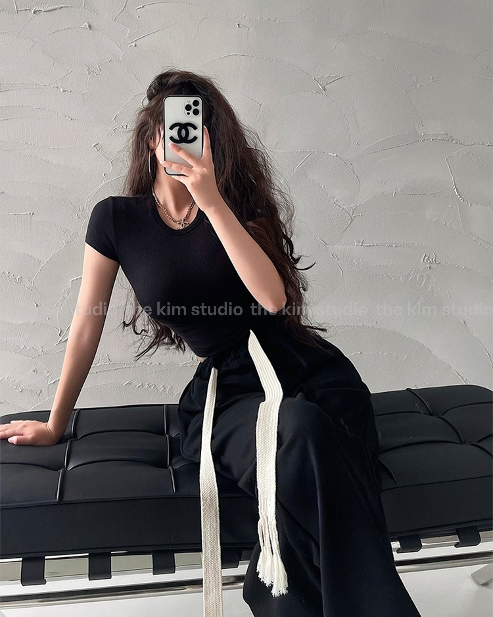 THE KIM A166 Áo thun croptop tay ngắn cổ tròn, áo baby tee thun tăm trơn