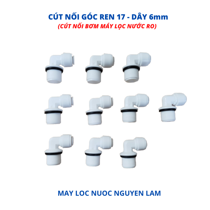(HCM) Cút Nối Ren 17 Dây 6mm (Cút Góc Nối Nhanh Dùng Cho Bơm Máy Lọc Nước RO)