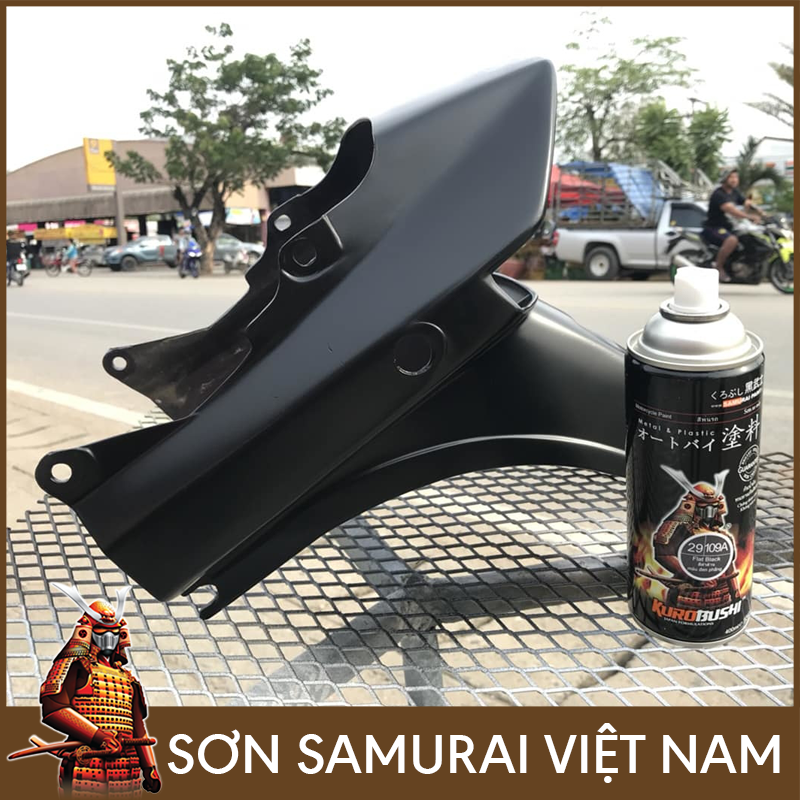 Sơn samurai màu nhám  - Combo màu đen mờ 109A sơn xịt samurai