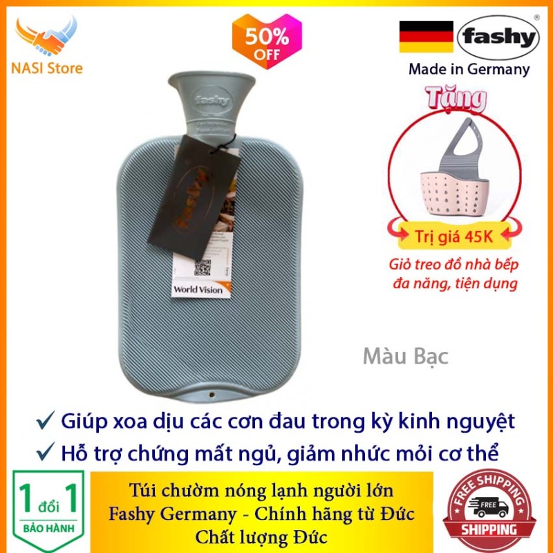 Giá bán Túi Chườm Nóng Lạnh Fashy cổ điển (nhập khẩu từ Đức) - túi chườm hạ sốt, chườm bụng kinh, chườm giảm đau, chườm bụng sau sinh, túi chườm nước nóng, túi chườm đa năng - NASI Store