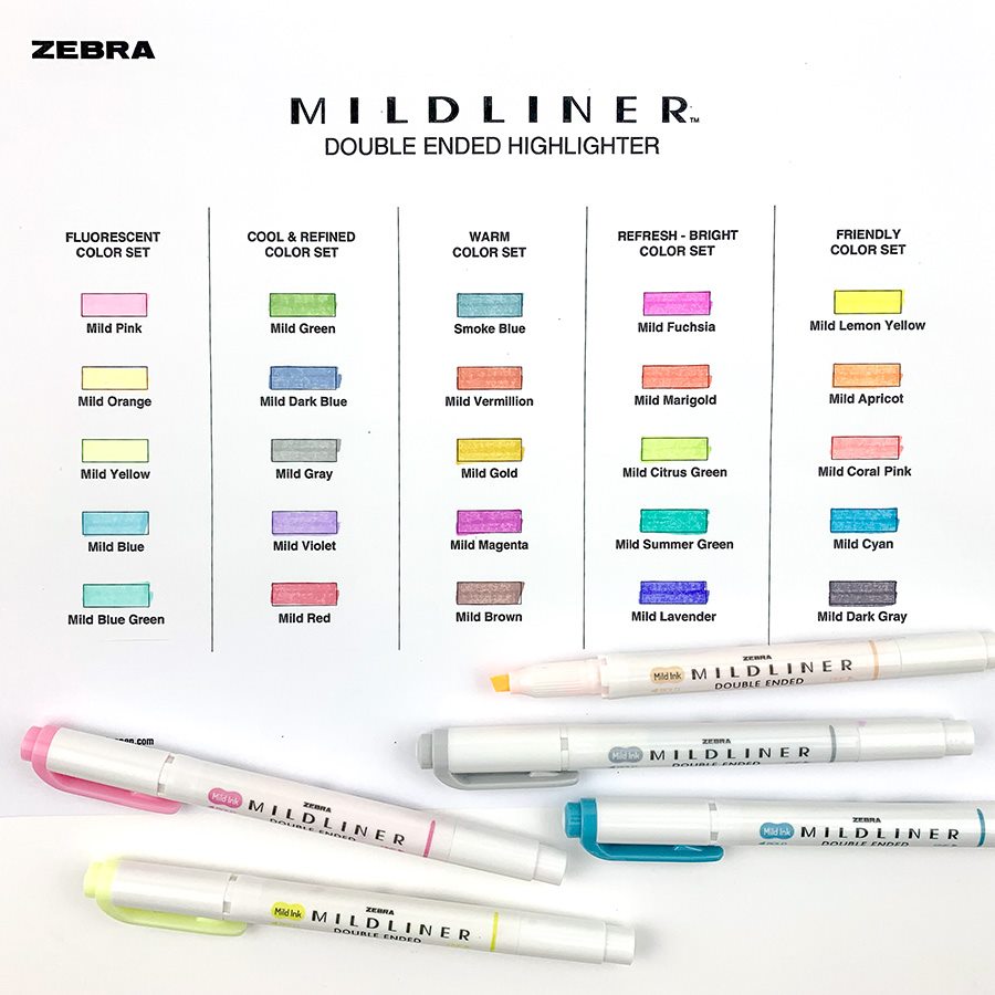 BÁN LẺ - BÚT ZEBRA MILDLINER BRUSH (10 MÀU MỚI)