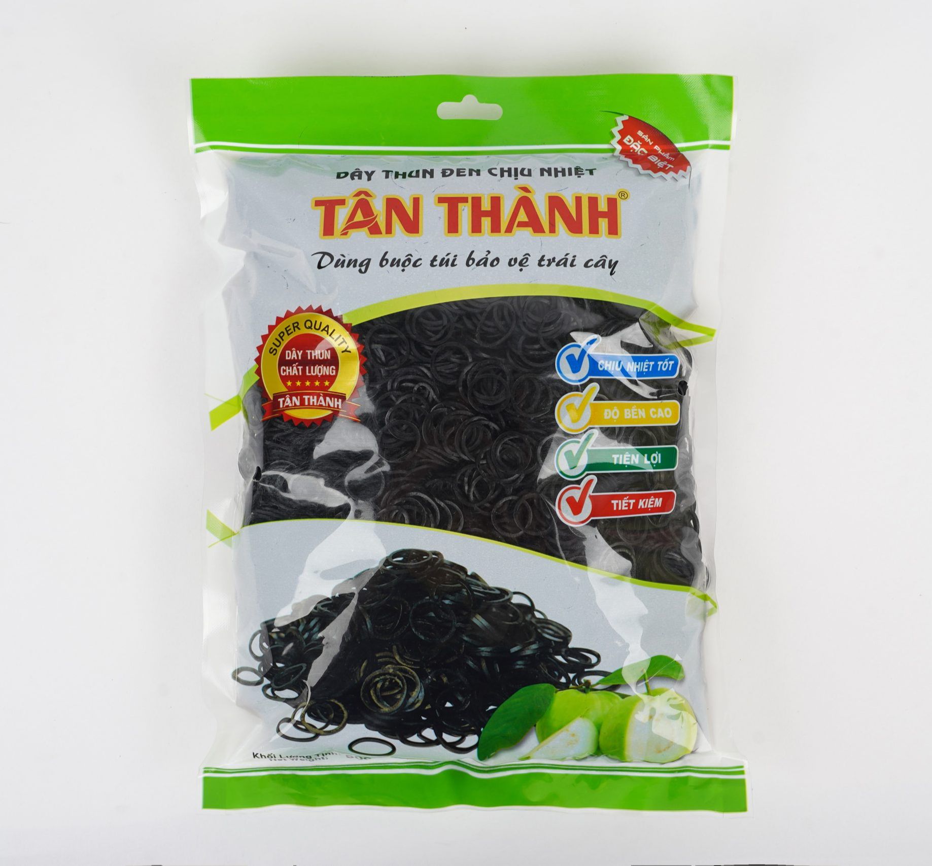 Bịch 500g Dây Thun ĐEN buộc túi bọc ổi và trái cây Tân Thành