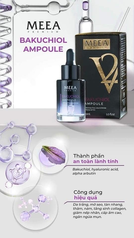 [TẶNG VOUCHER 8%+QUÀ] [Chính Hãng-Date 2027] Serum Tinh Chất Bakuchiol Ampoule V2 Meea Organic [MINI 10ML, LỚN 30ML]