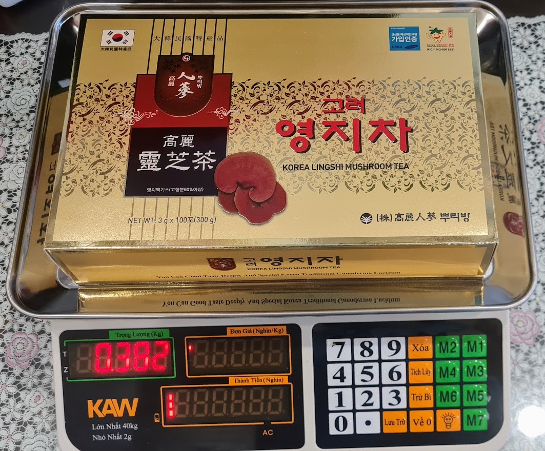 (Hộp 100 gói, Date 2025) Trà Nấm Linh Chi Đỏ Hàn Quốc Buleebang 300g (3g x 100 gói)