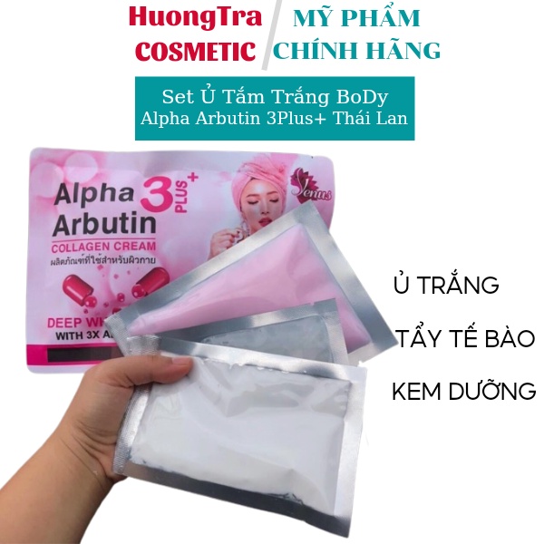 Tắm Trắng Alpha Arbutin Thái Lan 3 In 1 (Set Ủ Trắng Body)