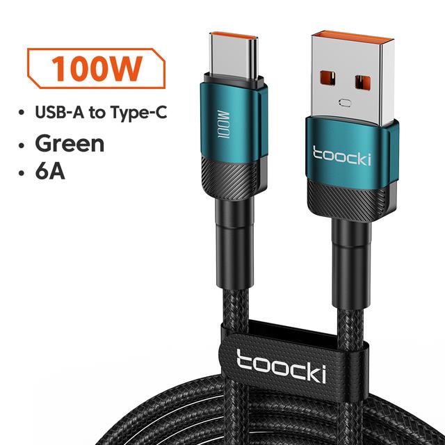 Yqcx001 sell well - / toocki 6a usb type c cable for huawei honor 100w fast charging charger usb c data cord cable for xiaomi poco oneplus samsung 3m