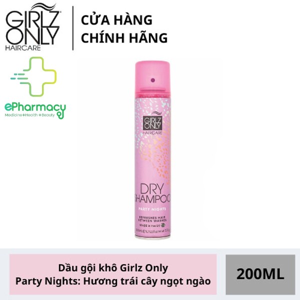 Dầu Gội Khô GIRLZ ONLY PARTY NIGHTS - Girlz Only Dry Shampoo Hair Care (Hồng) 200ml nhập khẩu
