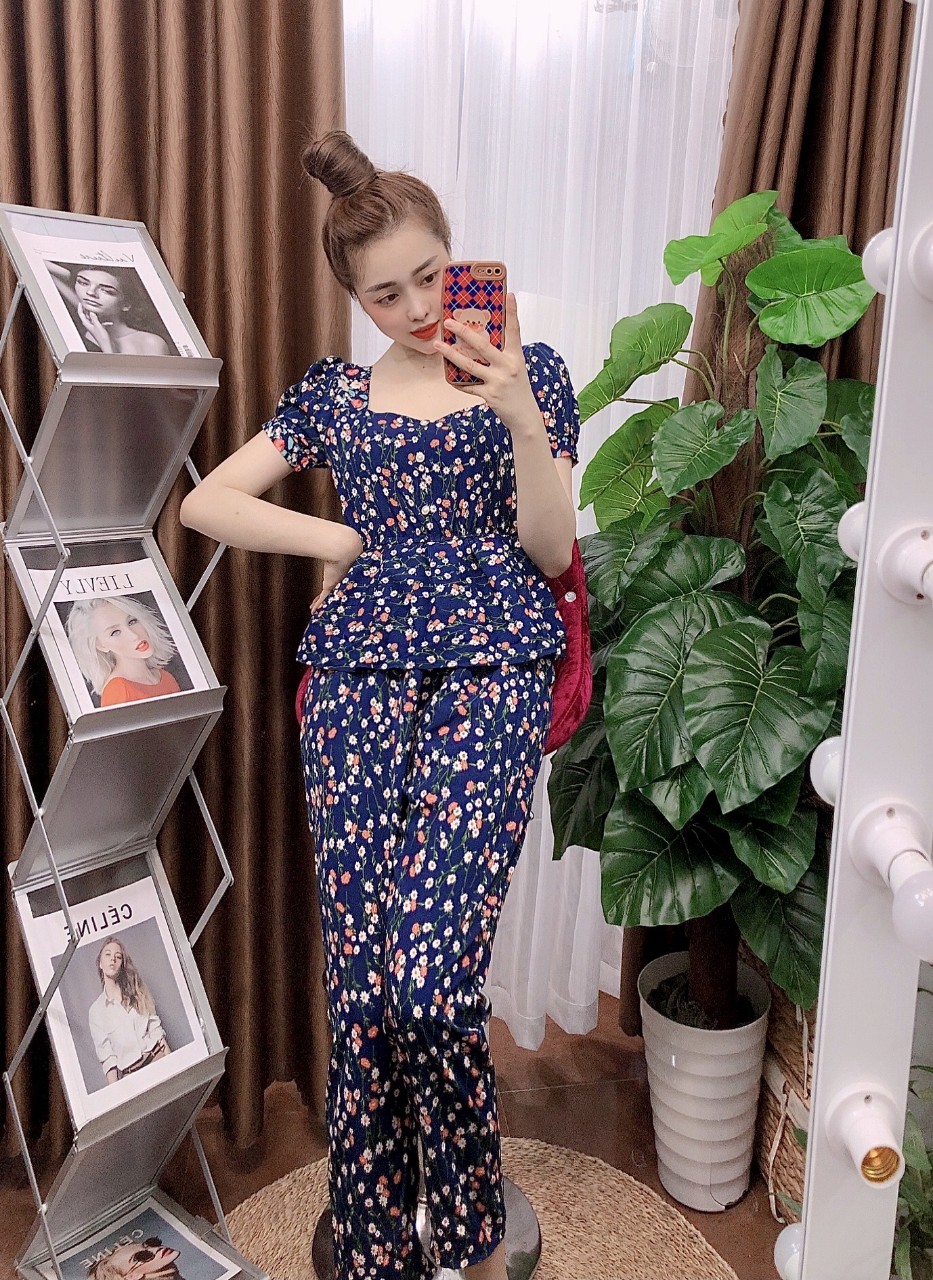 ĐỒ BỘ LỤA MẶC NHÀ-ĐỒ BỘ LỤA DÀI MẶC NHÀ ĐÍNH CÚC NGỌC TIỂU T