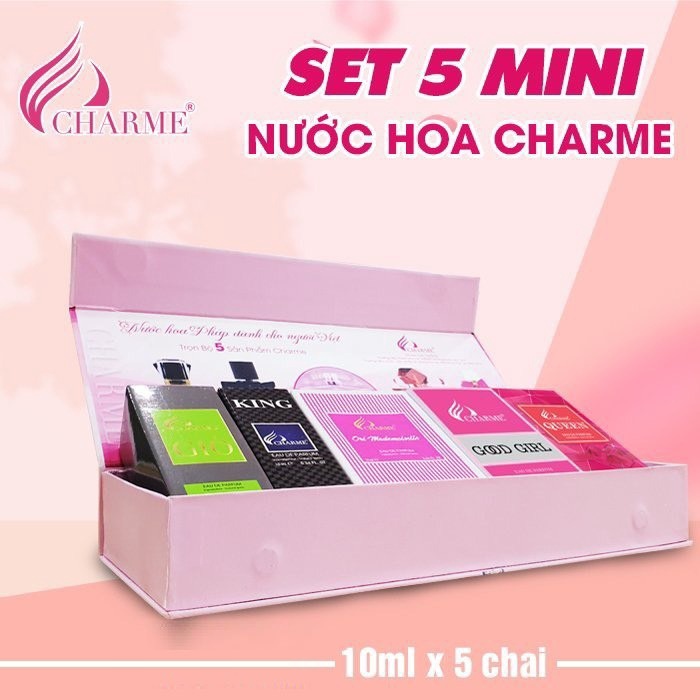 [HCM]Nước hoa mini Char.me 10ml - 6 PHÂN LOẠI ( GOOD GIRL , QUEEN,  KING,  ORI,  GIÒ,  SET 5 LOẠI MINI) - DẠNG CHẤM