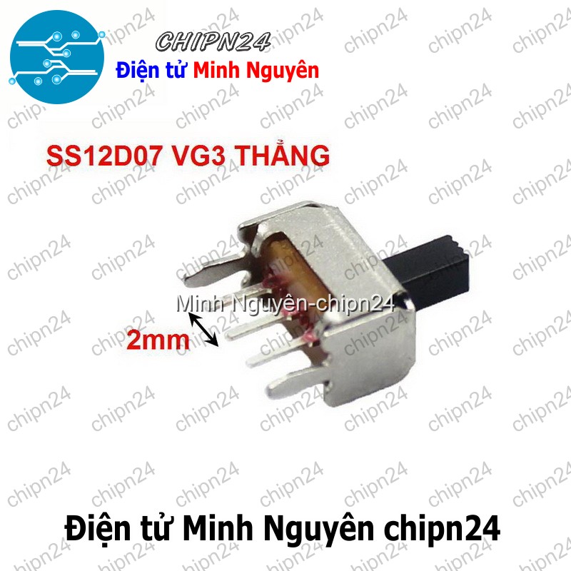 [5 cái] (K85) Công Tắc Gạt 2mm SS12D07 VG3 Thẳng (3 chân 2 vị trí) - HH000552