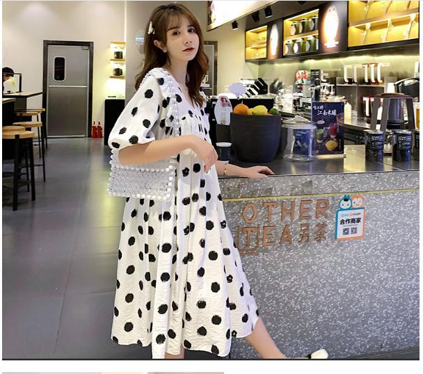 [HCM]ĐẦM BẦU VÁY BẦU CÔNG SỞ CHẤM BI ĐEN