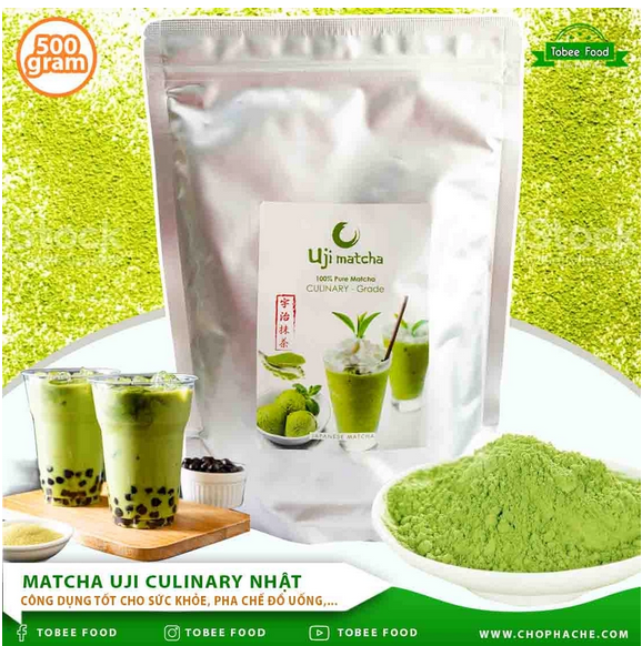 Bột Trà Xanh Matcha Uji Culinary Nhật (gói 500 gram)- Tiện Lợi Dể pha