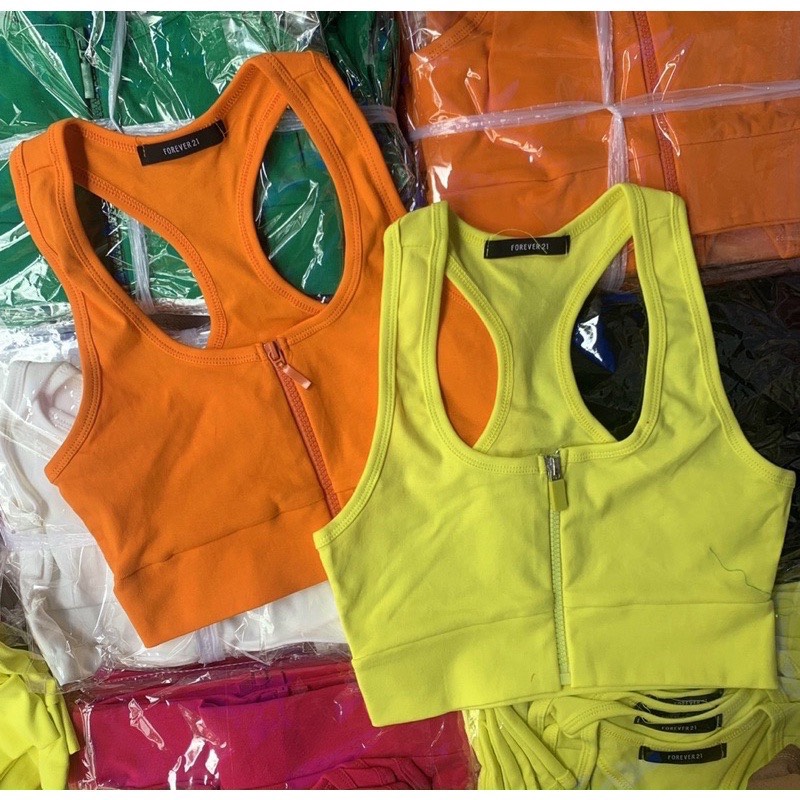 Áo croptop 2 dây kéo khóa thời trang