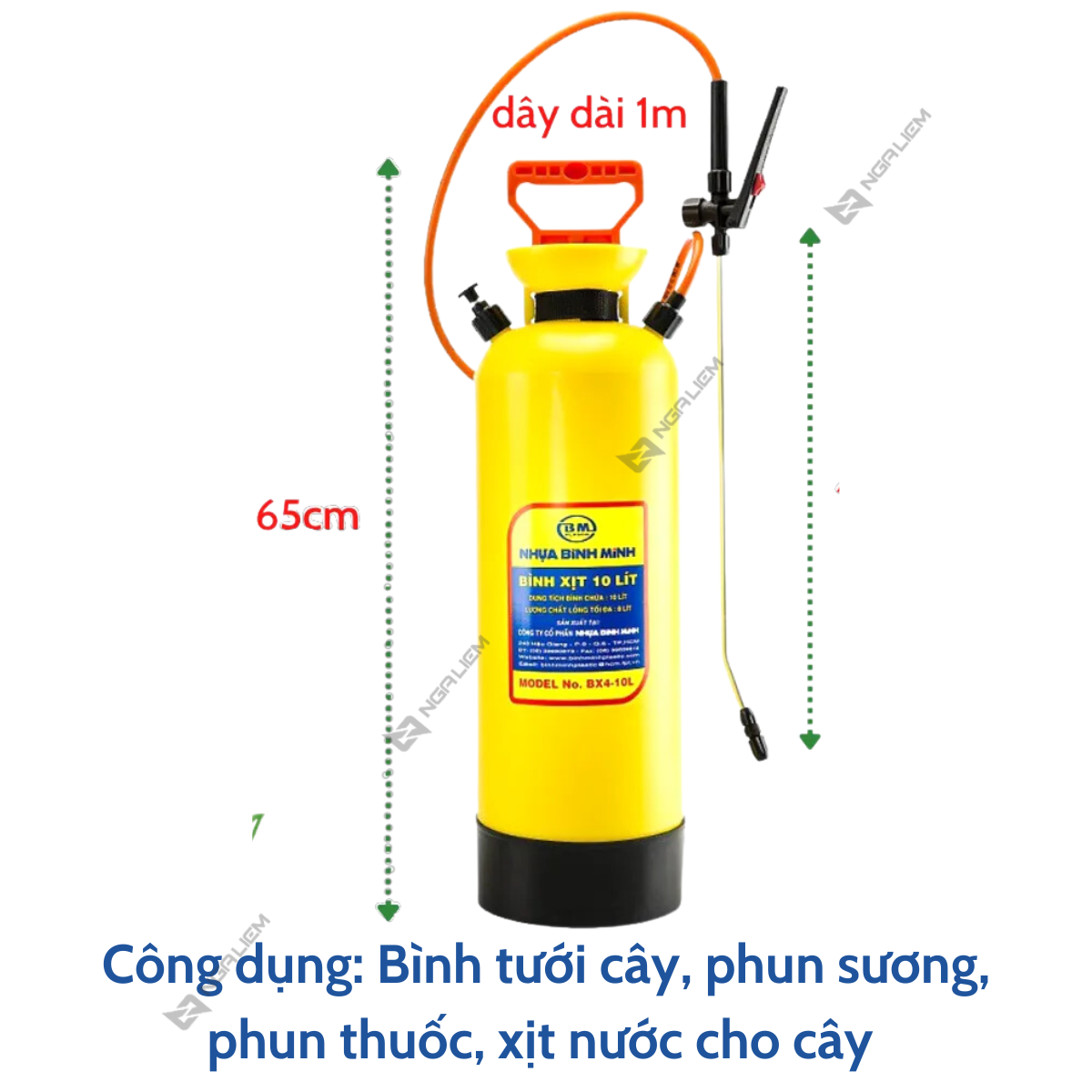 Bình xịt 10 Lít Bình Minh BX4, dùng phun tưới [Hàng chính hãng]